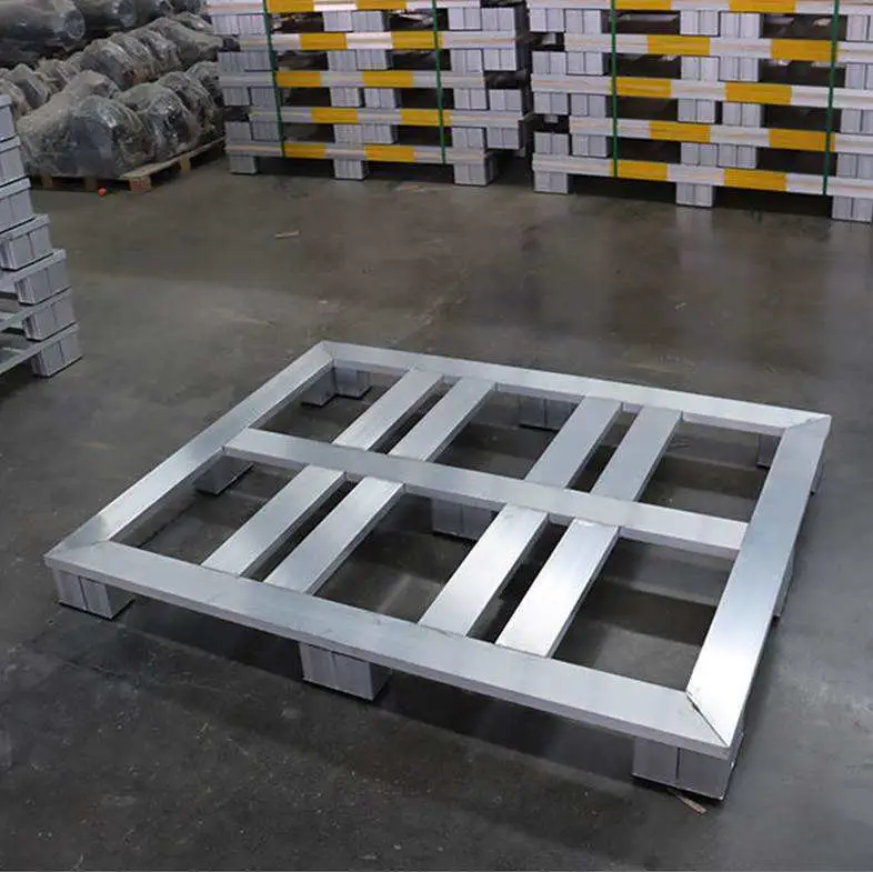 Newest Aluminum Industrial Pallets Reinforced Metal Tray Warehouse Storage Pallet