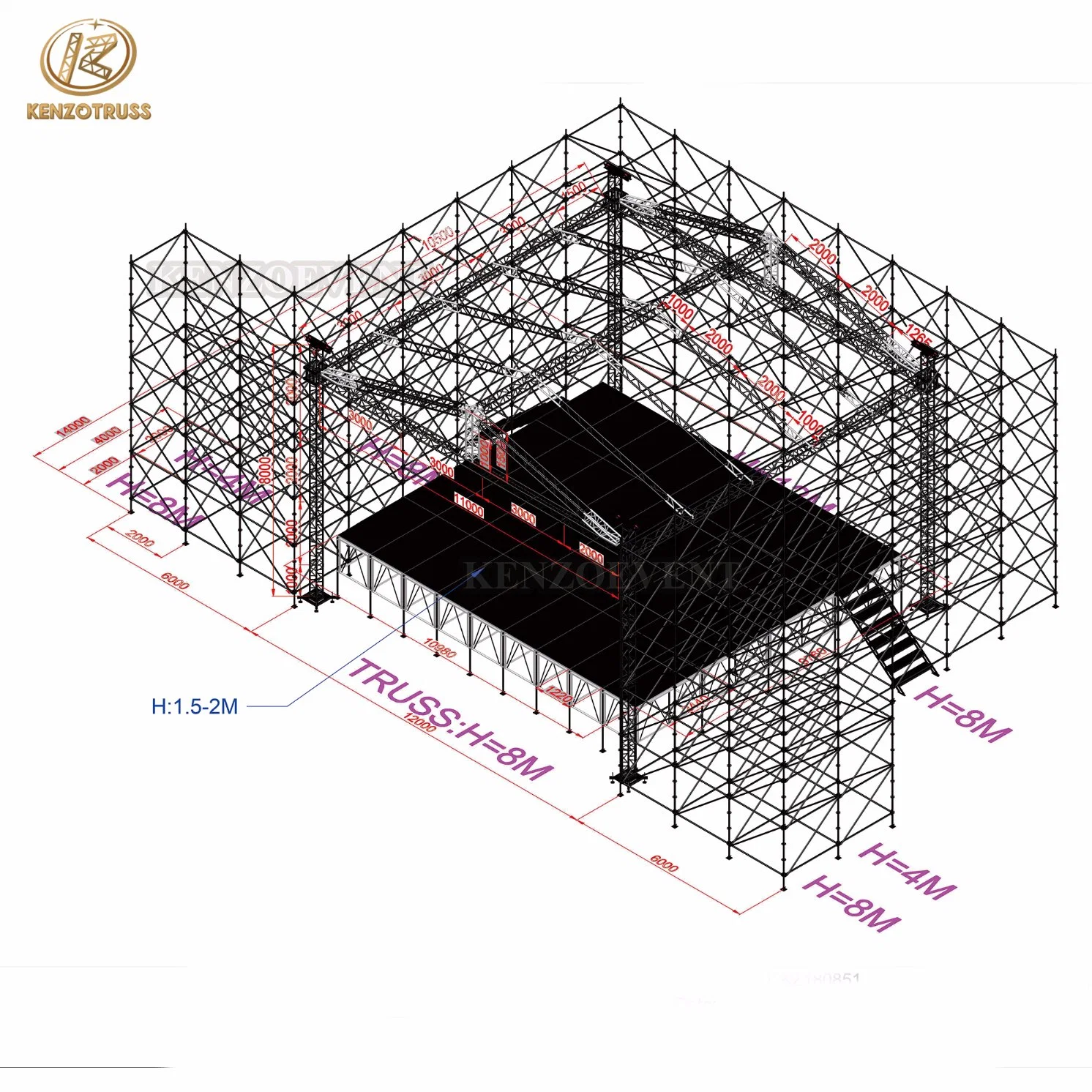 Cheap Zinc Layer Scaffolding Truss Layer Speaker Truss System