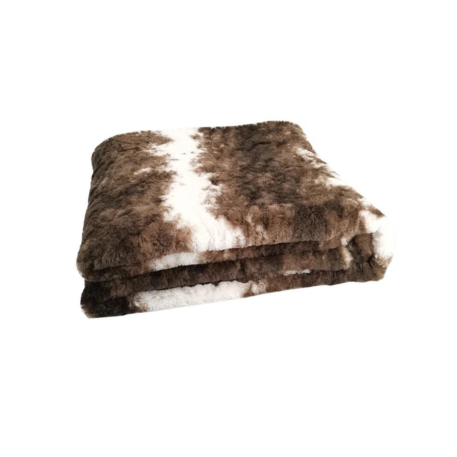 100% Polyester Printed Brushed Faux Fur Fleece Fabric