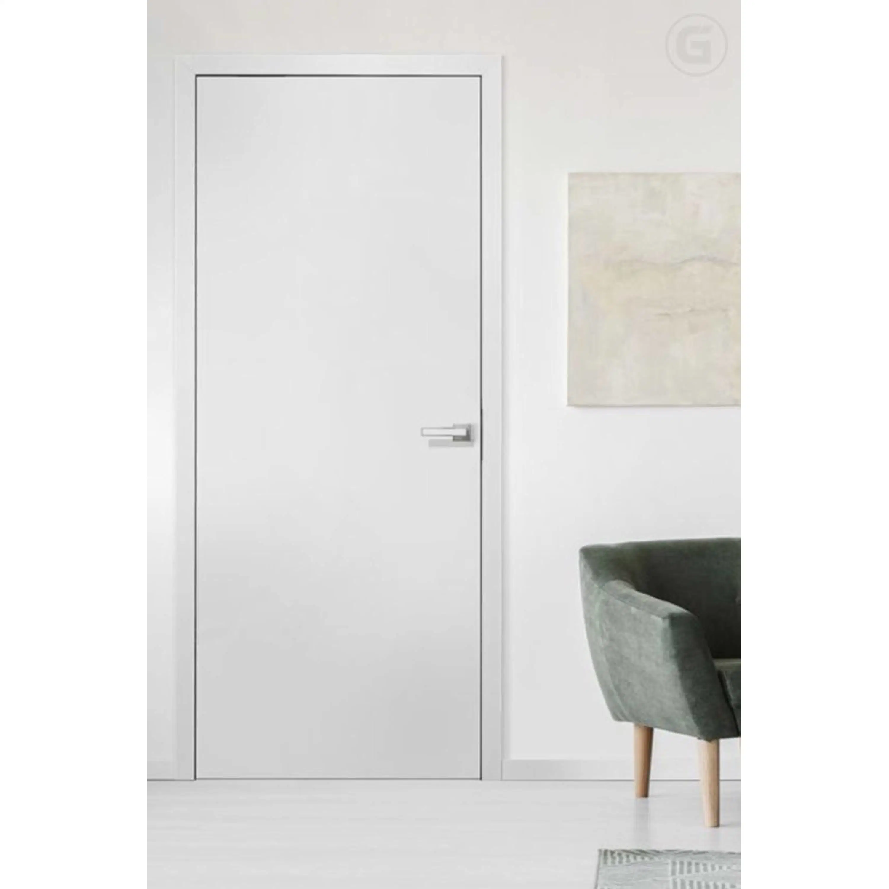 De núcleo hueco Prehung Panel de madera con aparejo de blanco a ras de las puertas Puertas de Interior