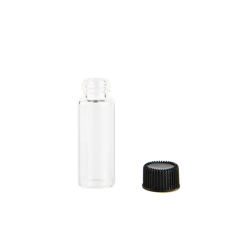 High quality/High cost performance  Factory Custom Screw Top Bottle with Black Plastic Lids for Cosmetics