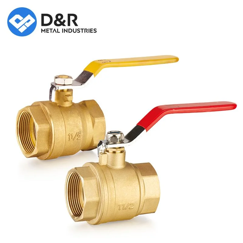 D&R ODM OEM Hot Sale 600wog NPT Bsp Brass Ball Valve with Iron Handle 1/4"-4"