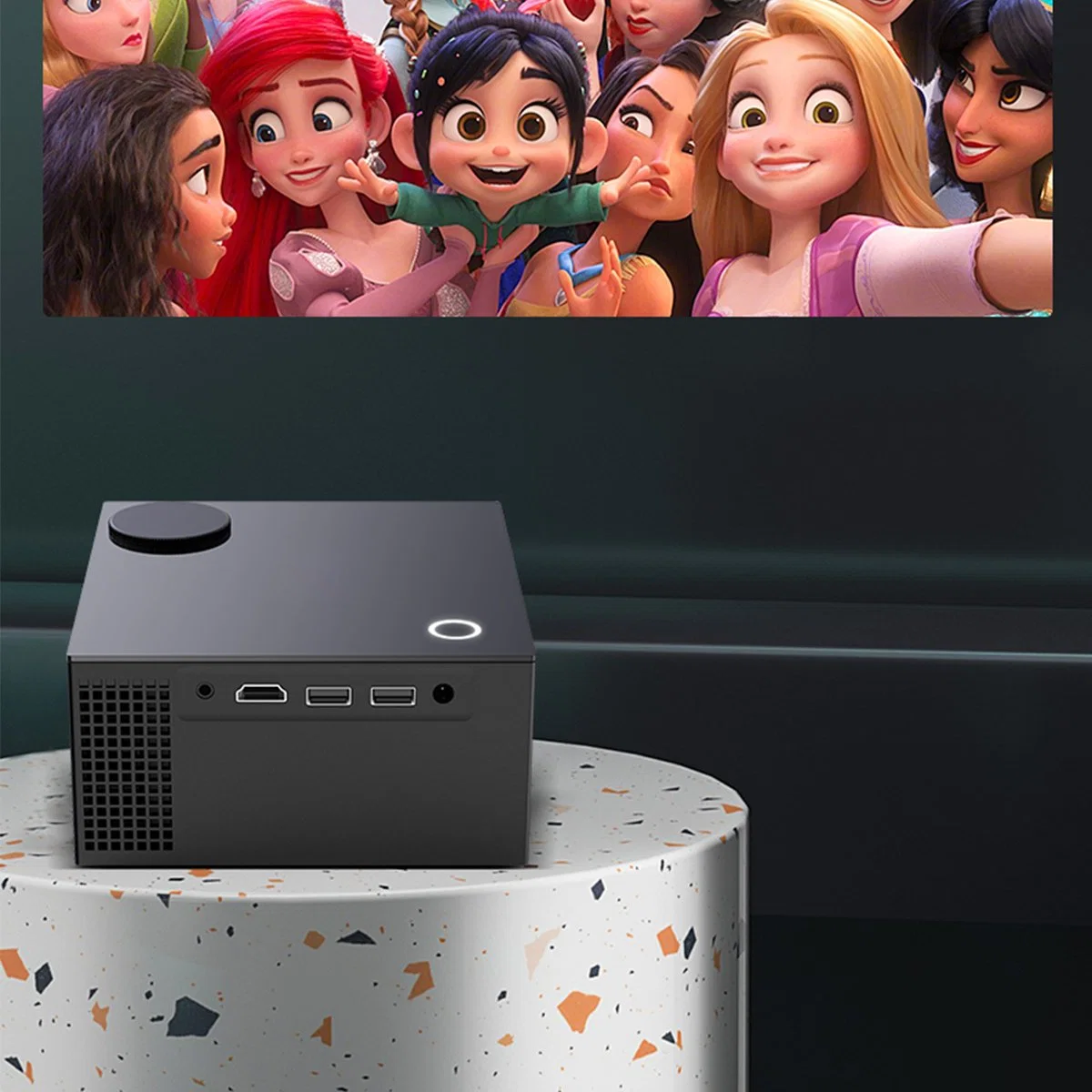Projector 3D Smart Home Theater Android10.0 Supports 4K Video Decoding Screen Short Throw Projector