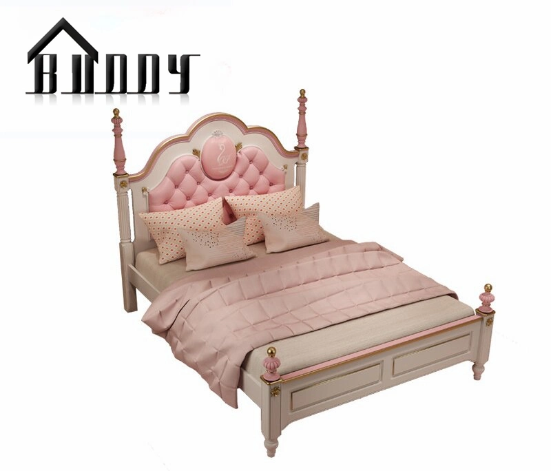High quality/High cost performance  Kids Bed Sets Modern Pink Wooden Girls Bedroom Sets Kids Furniture Girls Bedroom Sets
