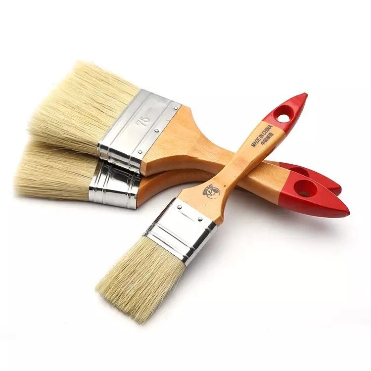 Popular Banglaesh Market Paint Brush Cleaning, 30% (50%) Bristles, Tainless Iron, Platane Wood Handle