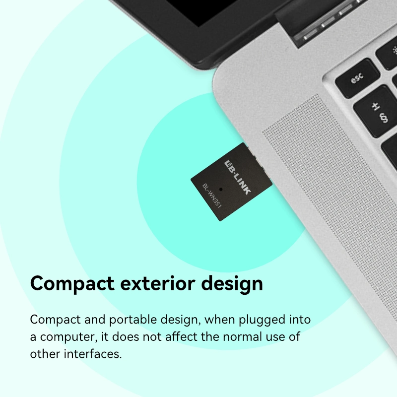 LB-LINK BL-WN351 802,11b/G/N Chipset Realtek 2,4GHz datos inalámbricos 300Mbps mejorados Mochila USB Wi-Fi de velocidad ultra y de rango amplio de velocidad de transmisión Sistema de conexión WiFi