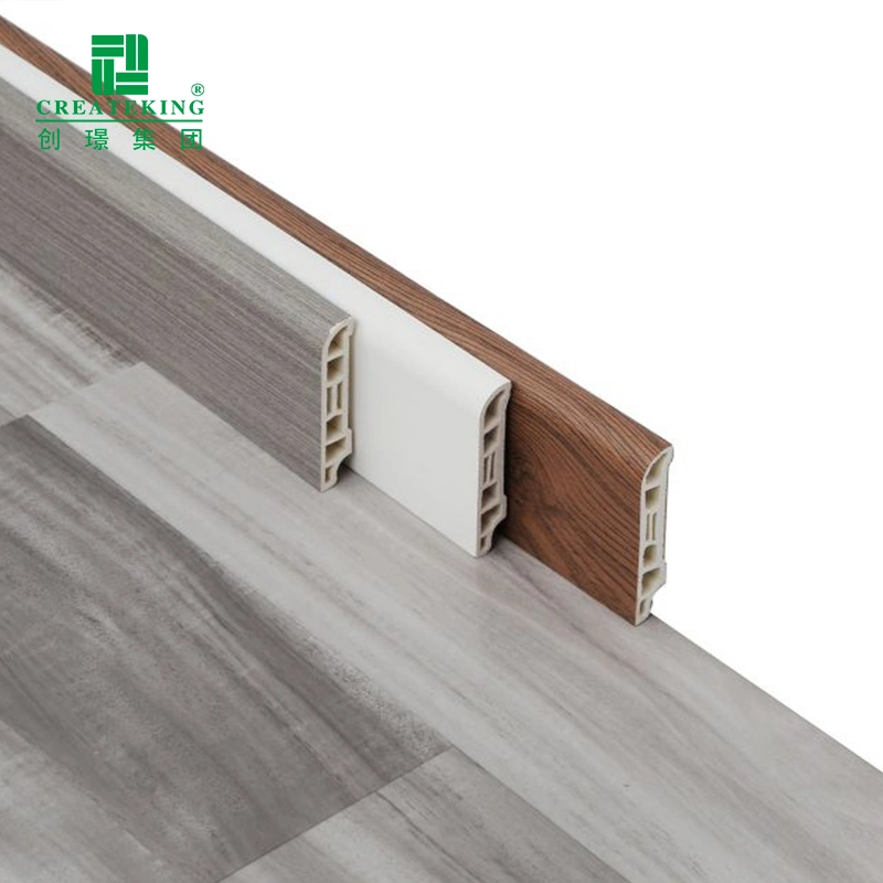 Foshan Factory 6cm Height Flat Surface Vinly Flooring PVC Skirting Board