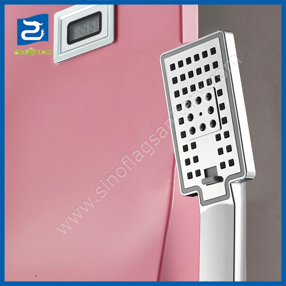 Acier inoxydable 304 de couleur rose douche de bord avec affichage numérique de la température