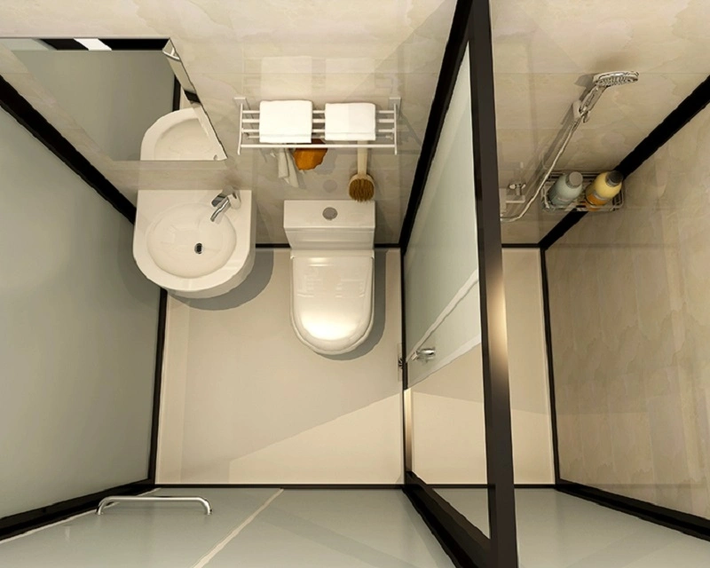 Détendez-vous moderne Prefab salle de bains unité douche avec toilettes Prefab Unité modulaire tout-en-un salle de bains Pods plafond salle de bains intégrée Chauffage