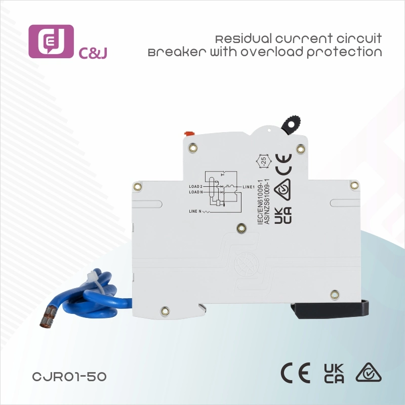 1p+N Residual Current Circuit Breaker with Overload Protection RCBO