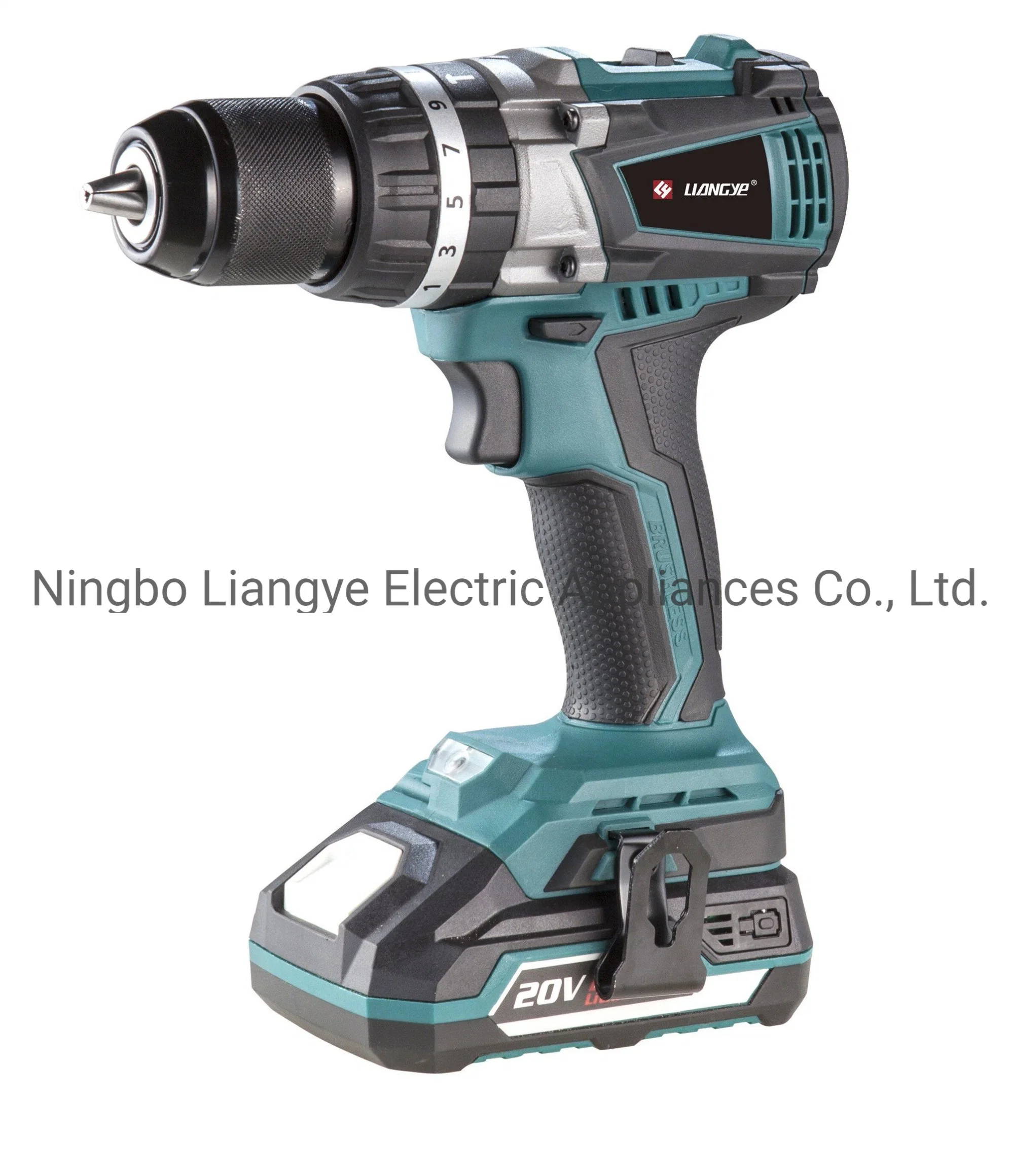 Battery Power Tools Factory Liangye 20V Brushless Cordless Electric Hammer Drill