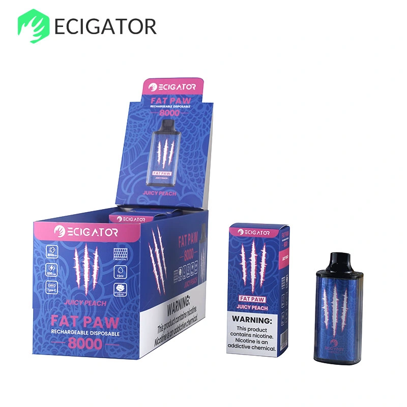 Recargable eléctrico fumar E-cigarrillo Vapes desechables 8000 Puff