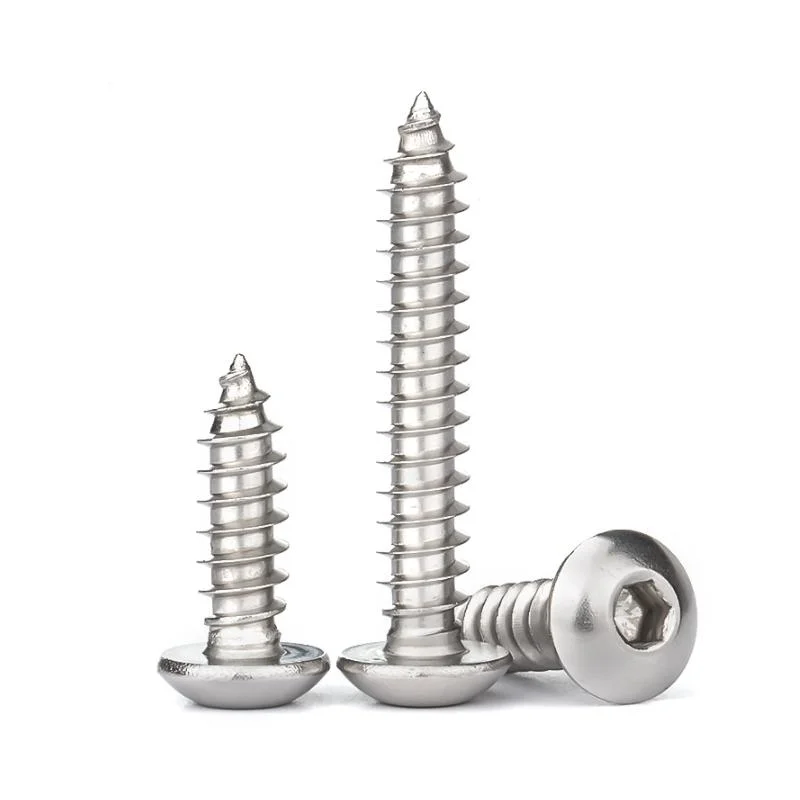 Pan Head Hex Hexagon Self Tapping Screws Stainless Steel Round Head Allen Tapping Wood Screw