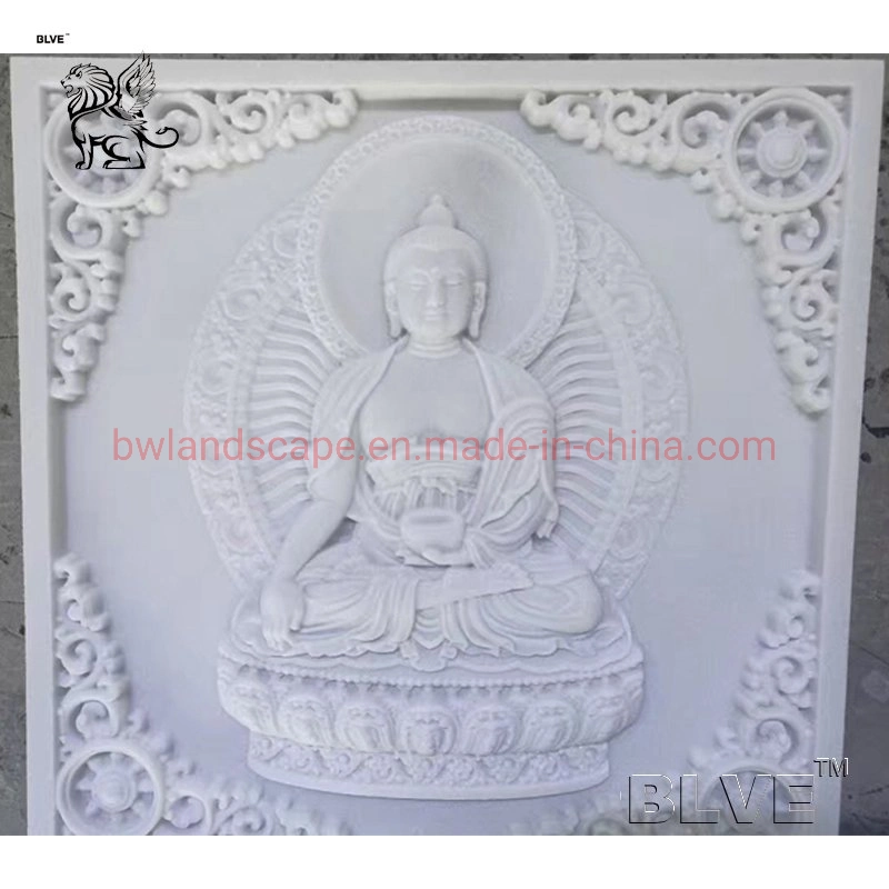 Blve Grande main Sculpture Mur 3D art moderne de marbre blanc, statue de Bouddha Sculpture de secours de pierre Home Decor