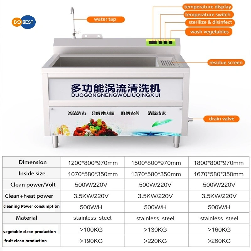 Оозономойка для овощной и фруктовой/китайской фабрики Guangzhou Vegetable Washer Стиральная машина для ресторана Lavadora De Verduras