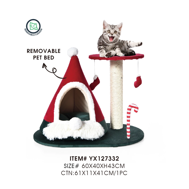 Explodes Light Luxury Pets to Attract Fun Christmas Tree Cat Climbing Tree with Removable Bed