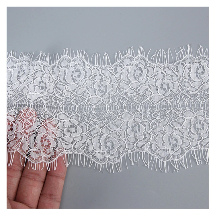 Nylon Non-Elastic Double Bar Code Knitted Eyelash Lace: Premium Wholesale Fabric for Underwear, Garments, and Accessories