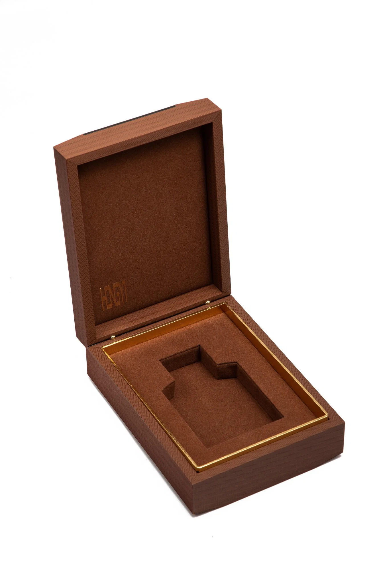 Holz Luxus-Boxen Lack Arabischen Fällen Farbe Geprägte Logo Metall Schild Verpackung