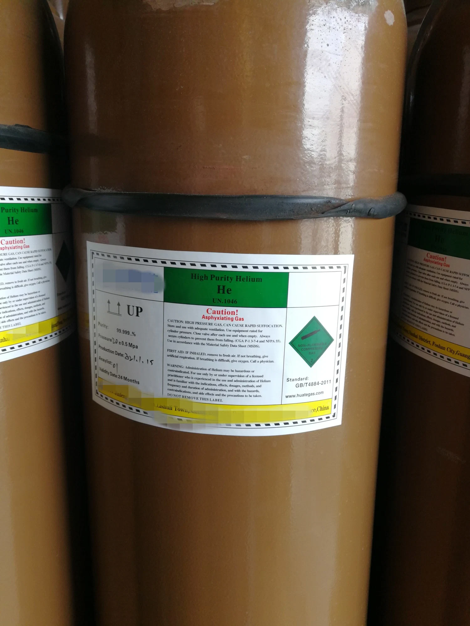 High Pressure Helium Gas High Purity 99.999%