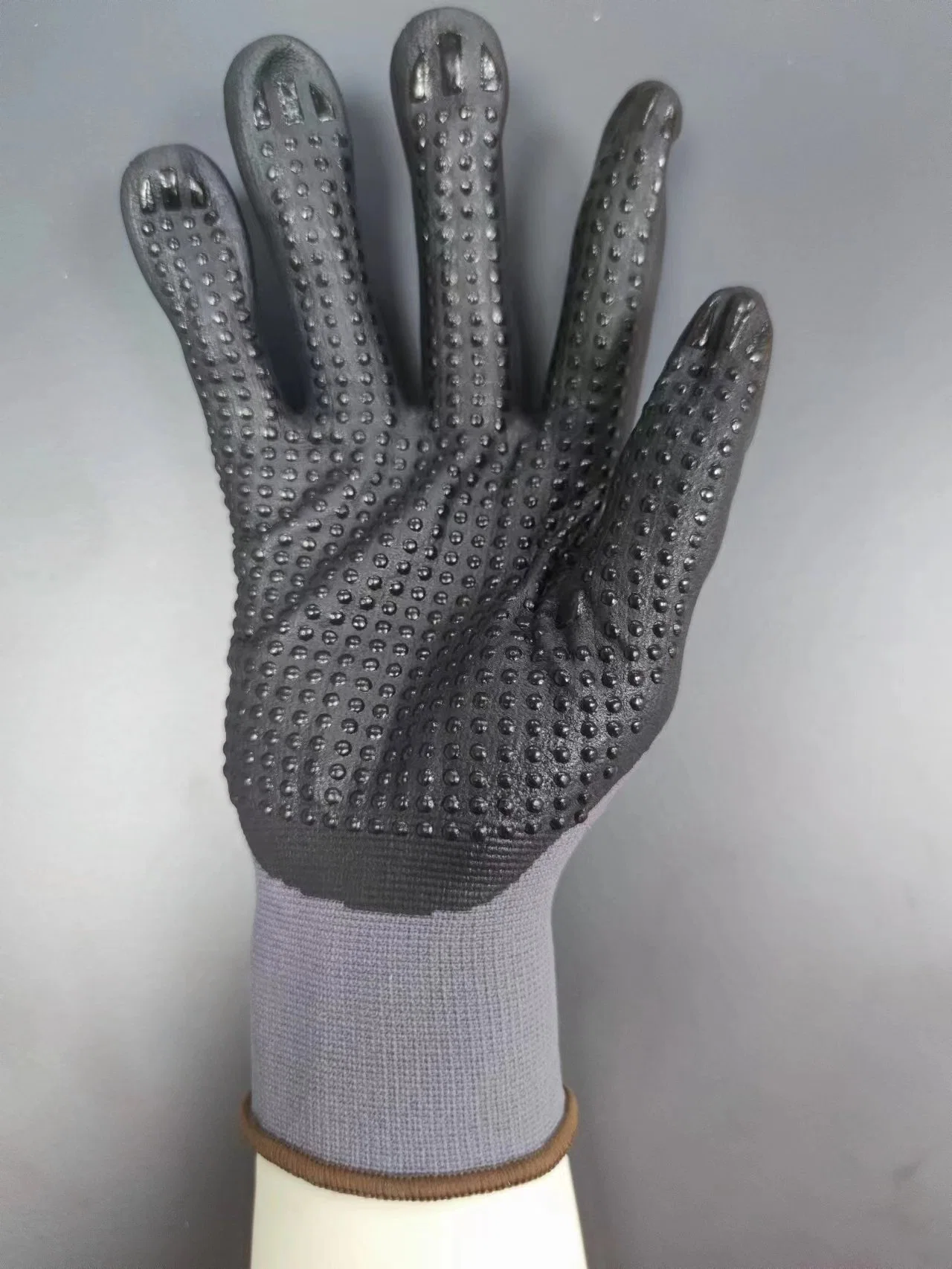 Ce EN388 4131X Nylon Liner gants de sécurité en nitrile pointillés EPI Gants de sécurité anti-dérapants de protection des mains de travail