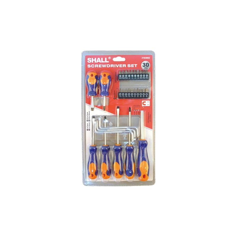 Shall 9PCS Screwdriver Set with Magnetic Bit Holder and CRV Bits