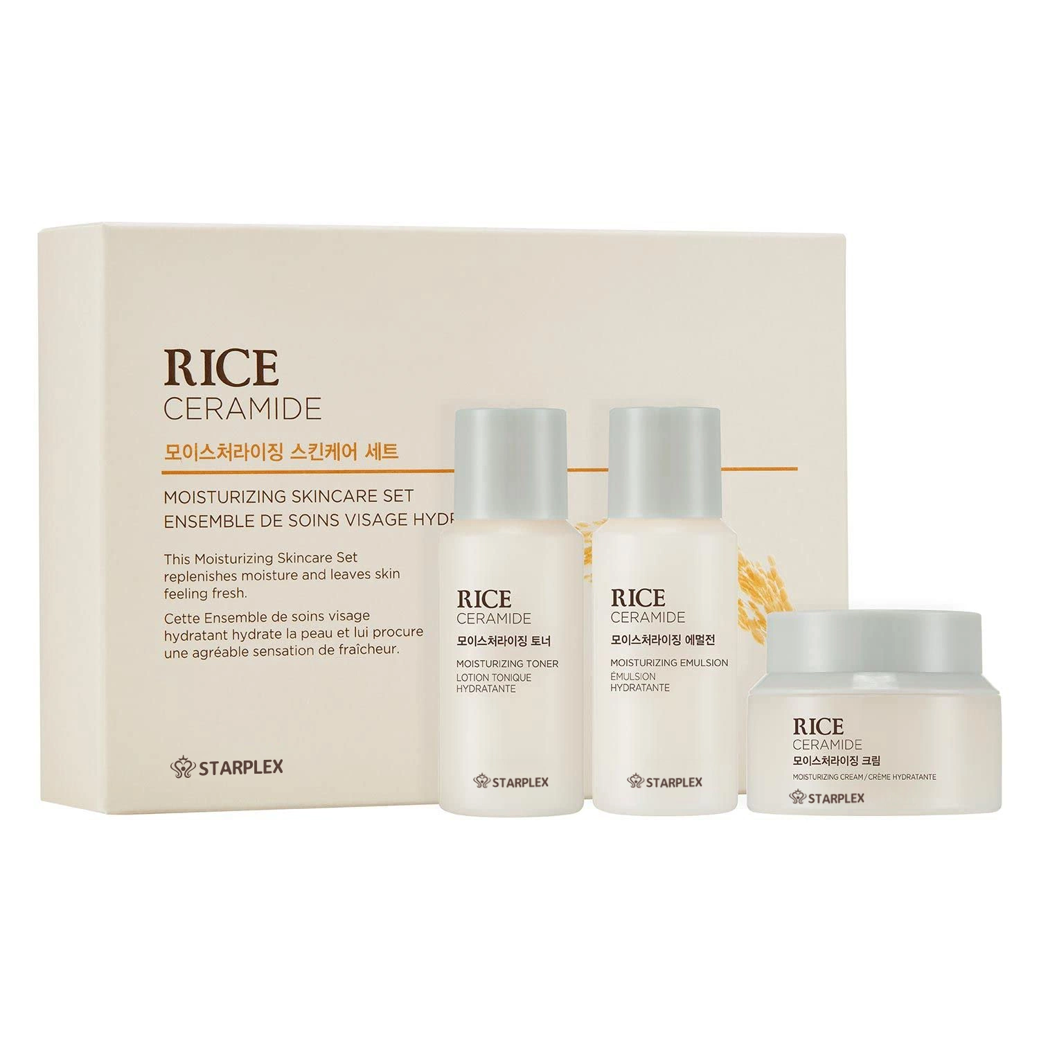 OEM ODM Starplex Organic Rice Hydrating Face Care Set Brightening Whitening Private Label Rice Water Skin Care Set