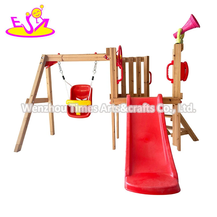 Hot Sale Outdoor Play Set Eco-Friendly Wooden Backyard Playground for Kids W01d277