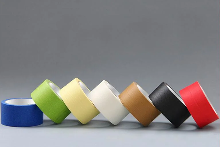 Automotive Colored Natural Crepe Adhesive Masking Paper Tape