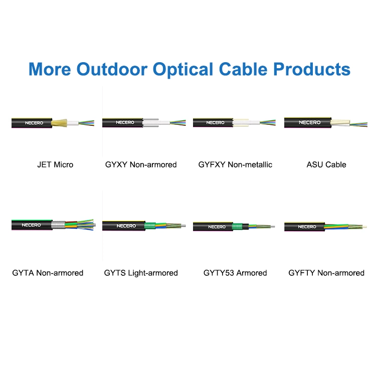 وحدة الدعم الذاتي الجوي GYTC8S 2 6 12 24 Optic الأساسية كبل ألياف