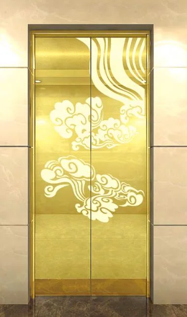 Fujixun Middle Eastern Style Luxury Gold Stainless Steel Elevator Floor Door