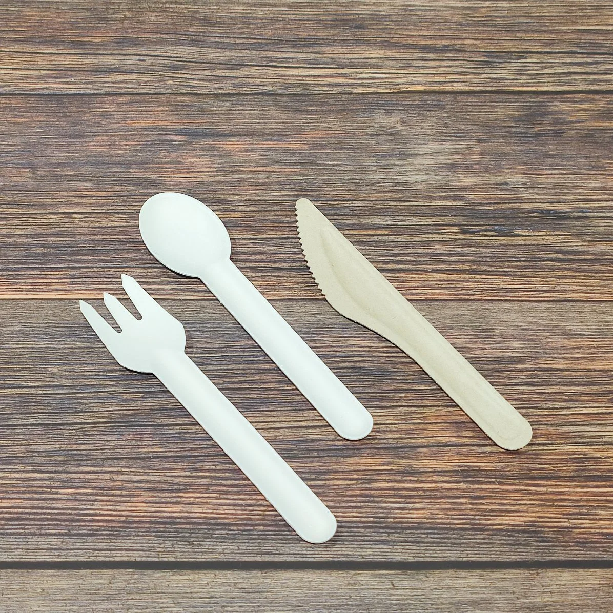 Eco-Friendly Disposable Bagasse Sugarcane Knife Fork Spoon Biodegradable Cutlery Kit