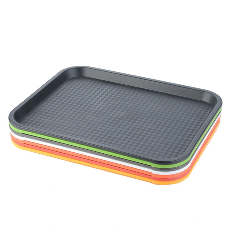 Hot Sale Square Retangular Colorful Plastic Fastfood Restaurant Tray