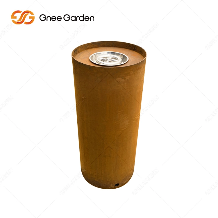 Personalizar chimenea exterior quemador de gas de metal oxidado Fogata