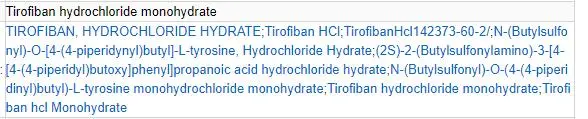 Tirofiban para la preparación de productos farmacéuticos