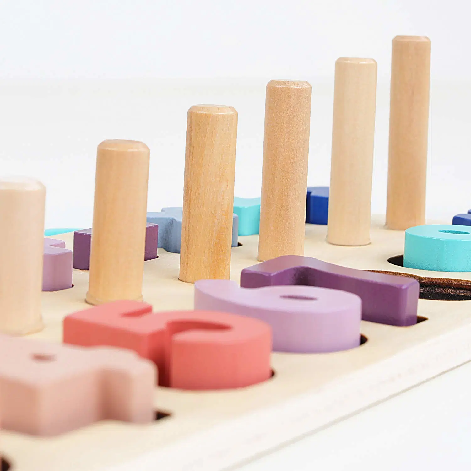 New-Style Counting Shape Wooden Count Toys with Wood Colorful Number Shape Blocks