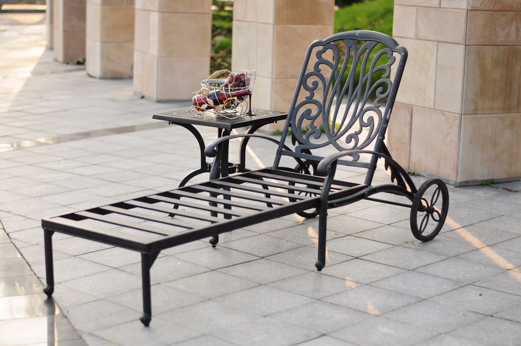 Metal Antique Outdoor Cast Aluminum Bench Chair