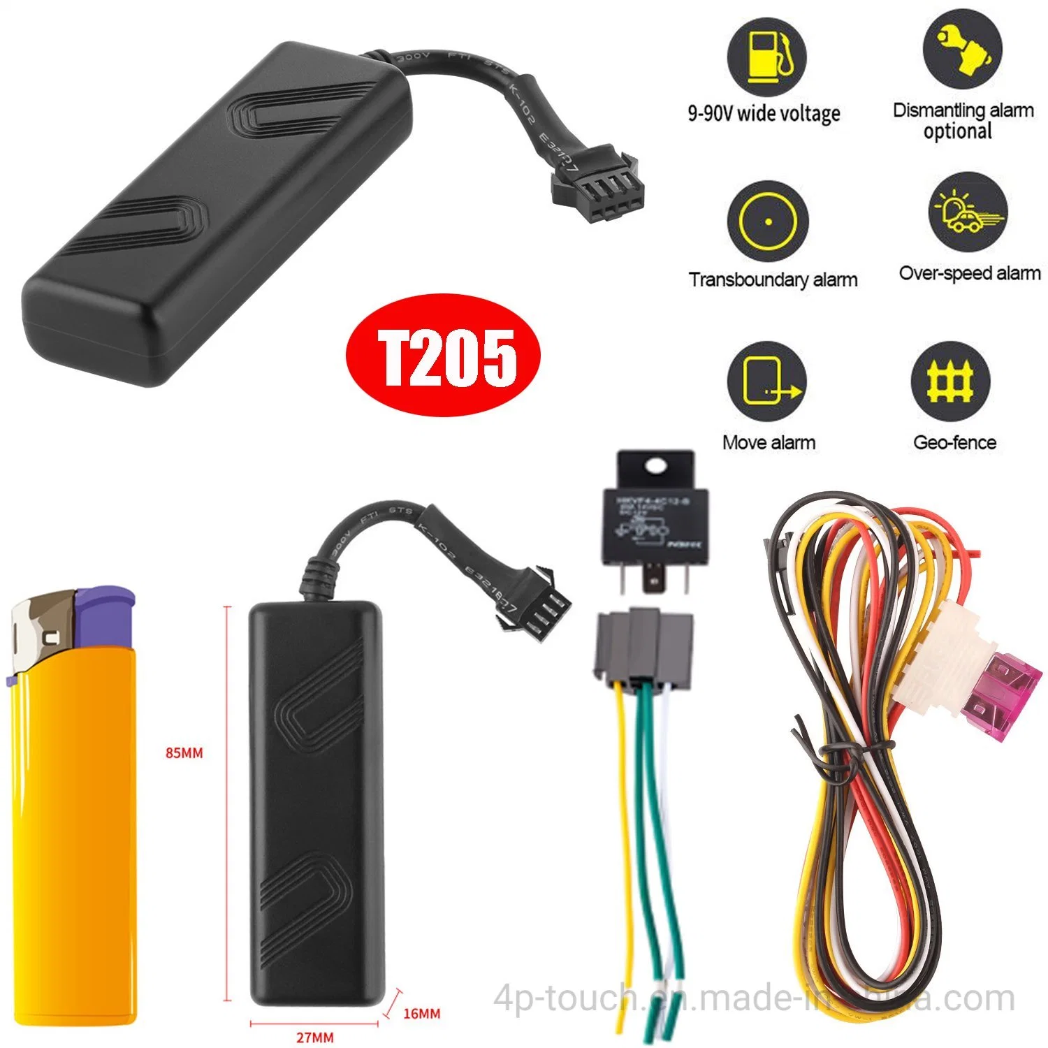 China Manufacture Bike Car Motor GSM Mini Vehicle GPS Tracker with Remote Cut off Engine T205