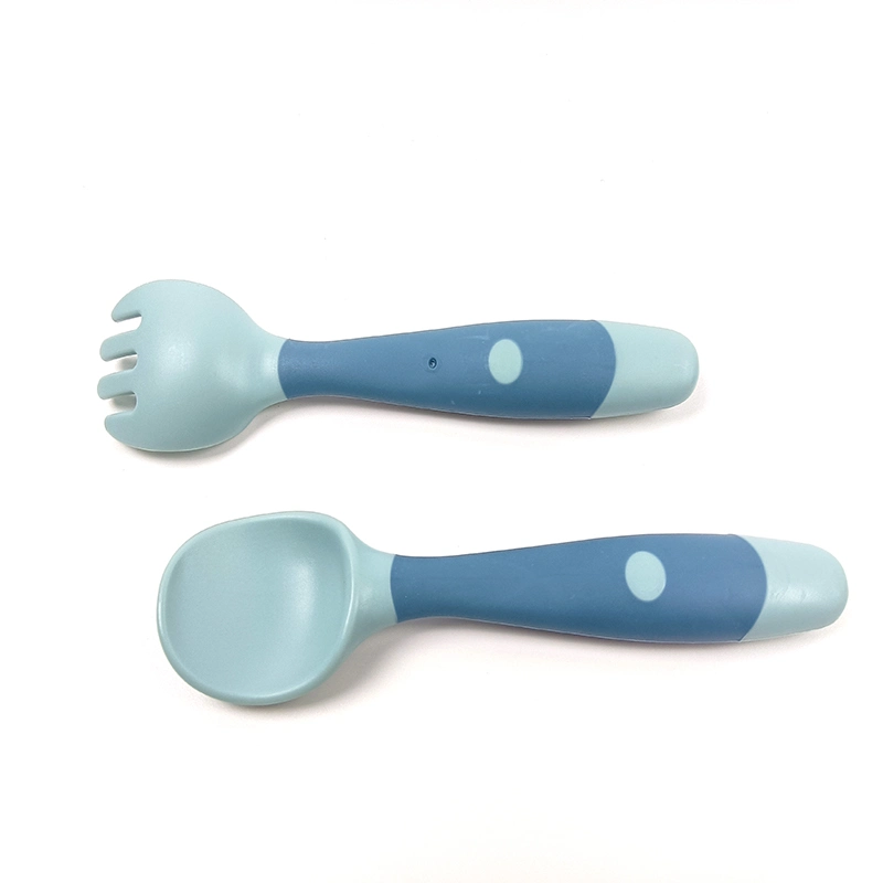 Toddler Utensils Feeding Training Silicone Baby Kids Cutlery Set Children Anti Choke Fork and Spoon