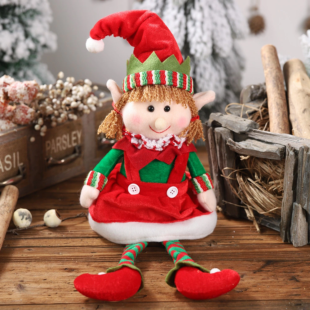 Listo para enviar Popular Navidad Santa Claus Permanente Plush Decorations Adornos de Navidad de muñeca