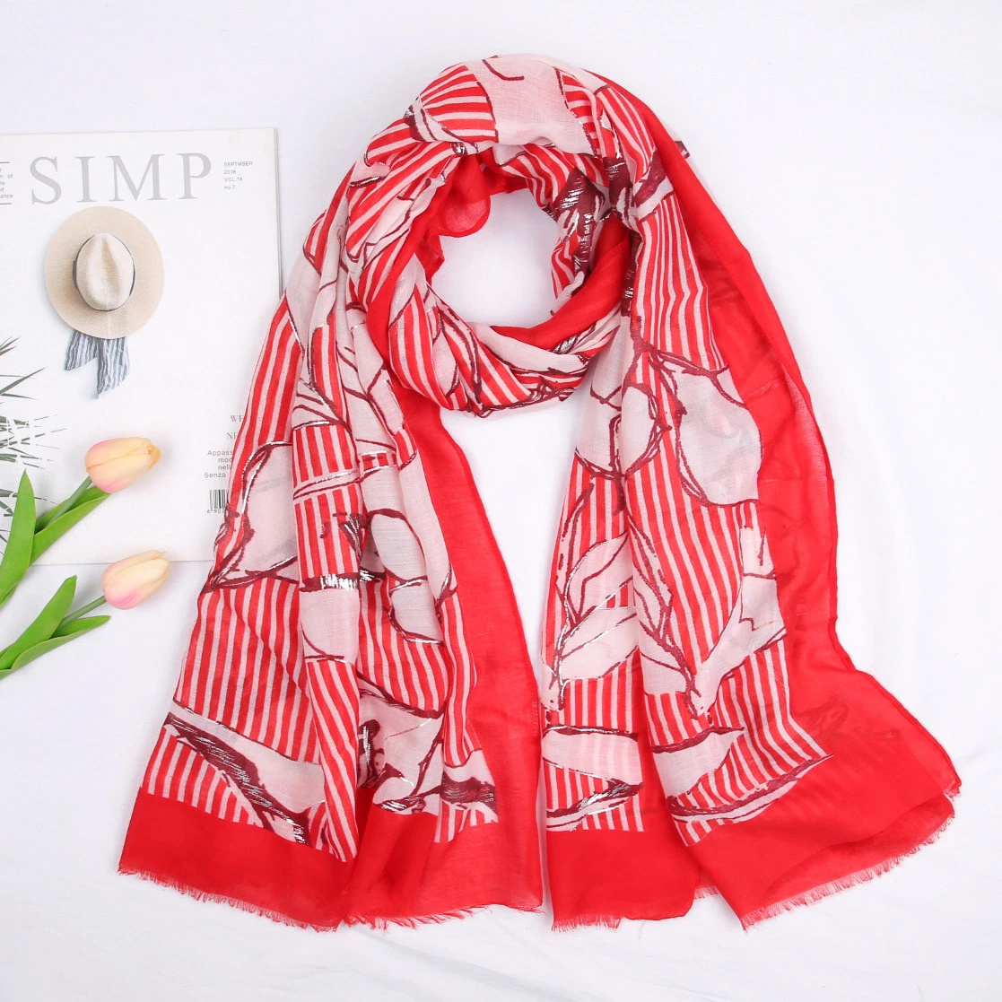 Printed Cotton Linen Scarf Beach in Spring and Summer Scarf