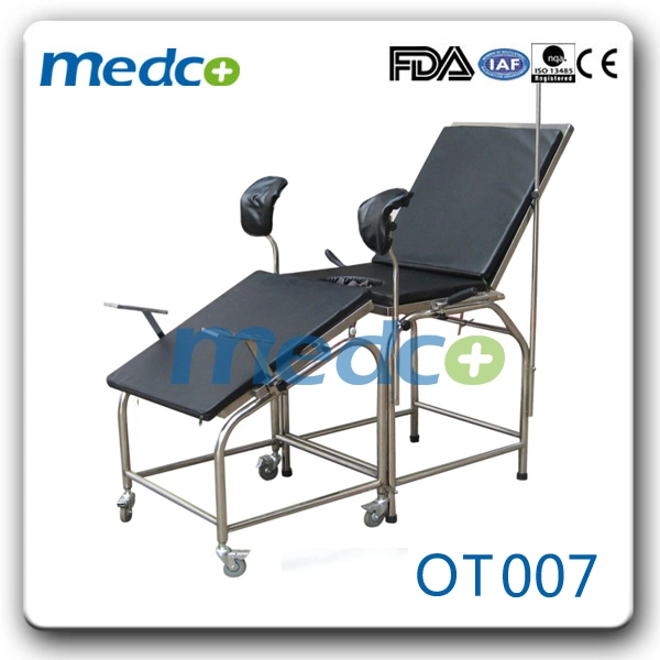 Mesa de tratamiento de acero inoxidable quirúrgico Hospital Silla Examen Camilla de masaje