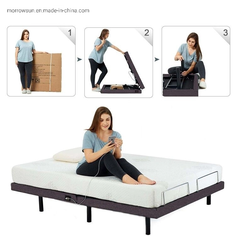 Luxury Electrical Adjustable Motor-Driven Foldable Bed for Home Furniture with Modern Metal Frame