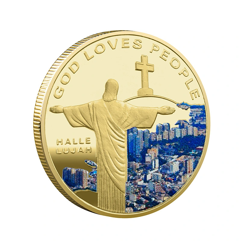 Cristo Gold-Plated Metal Regalos religiosos con monedas de plata Monedas Las monedas conmemorativas