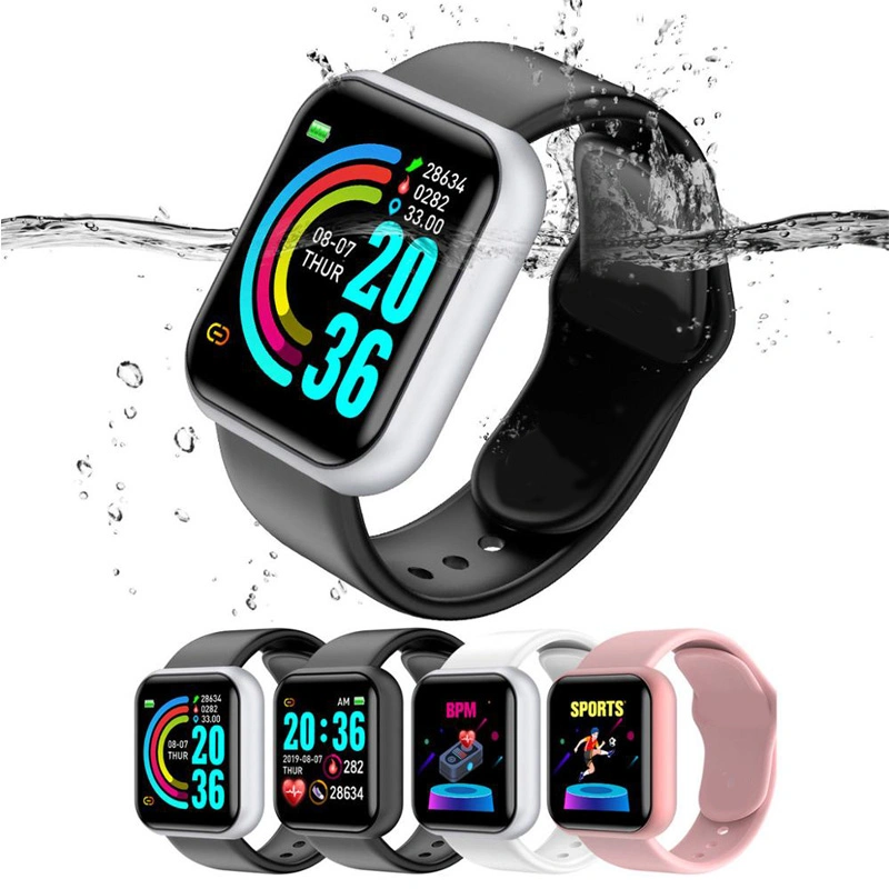 Y68 Smart Watch Heart Rate Blood Pressure Sports Smart Bracelet جهاز التتبع الإلكتروني لتتبع خطوات النوم D20 Y68 SmartWatch