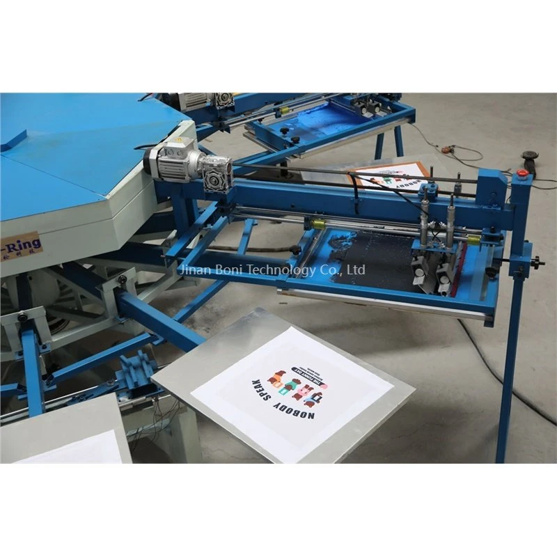 Kr6/14A Kr8/162 Color 8 Station Automatic Textile Silk Screen Printing Machine for T-Shirt Bags Fabric Leather Cloths