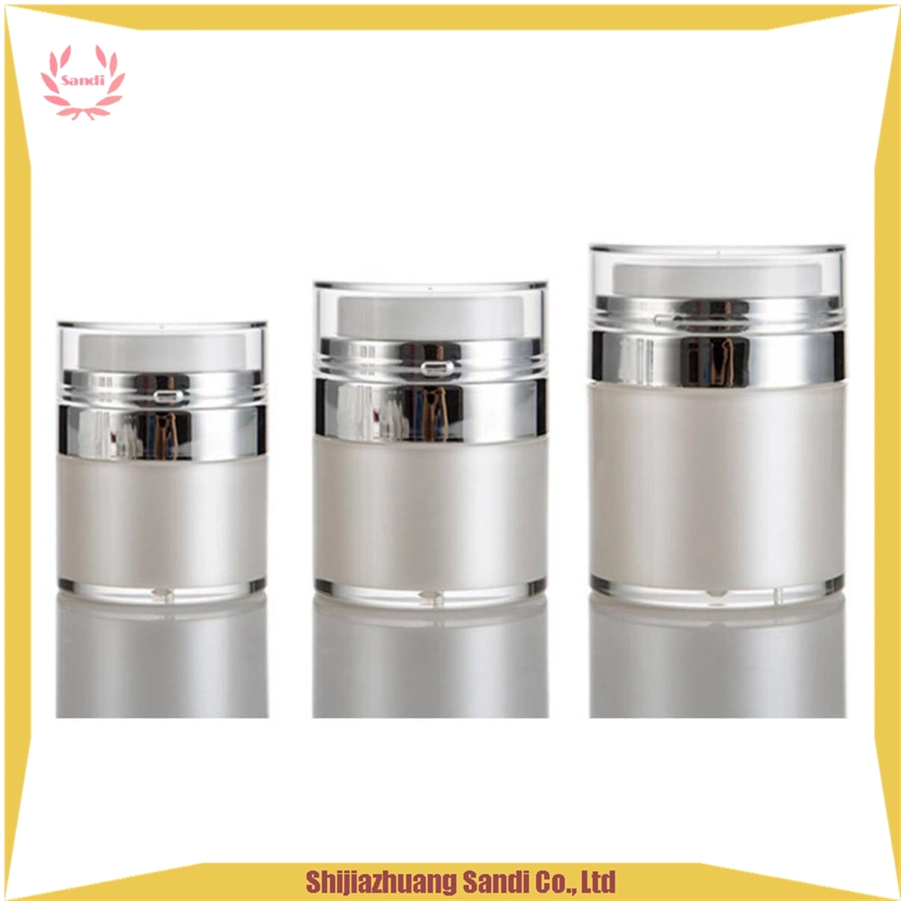 Low MOQ Empty Acrylic Airless Pump Jar Cosmetic Packaging Jar Plastic Cosmetic Container Jar