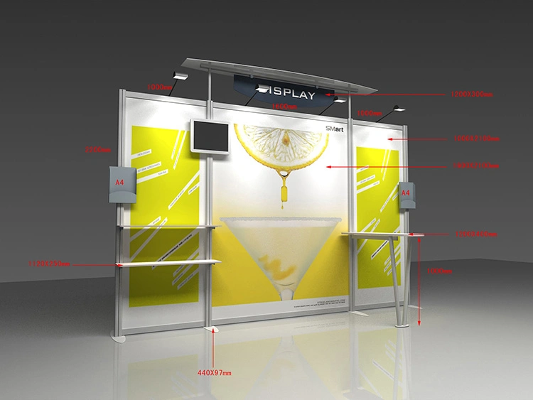 Modulares Ausstellungssystem aus Aluminium mit Prospektboxen