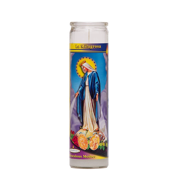 Custom 7 Tag Glas Jesus Gebet Votive religiöse Kerzen mit Eigenmarke