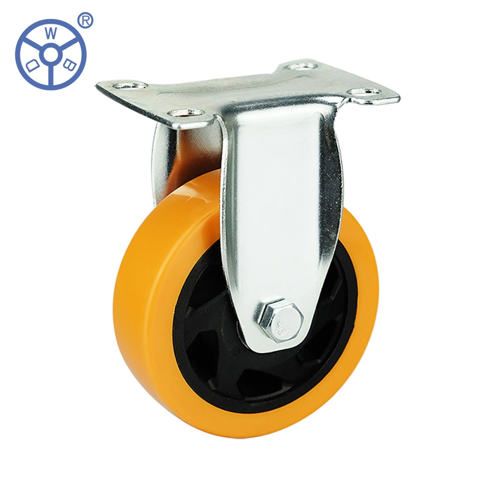 Wbd High quality/High cost performance  3inch 4inch Orange PVC Castor Wheels Swivel Top Plate Brake