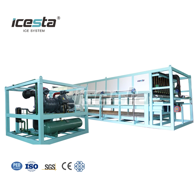Personalizado Icesta 1t 2t 3t 5t 8T 10t 15t 20t 25T 30t 40t máquina industrial de fabricación de bloques de hielo